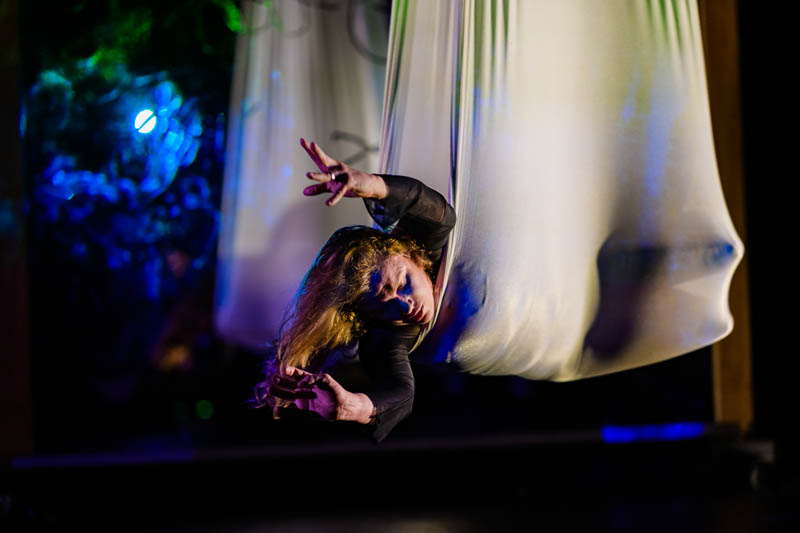 Alisha McLennan Marler performs in White Noise, depicting a baby about to be born